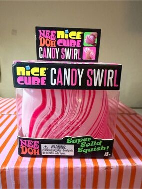 🩷❤️🍭NEEDOH Nice Cube “CANDY SWIRL” Squishy Toy - Pink🩷❤️🍭🍭